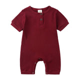 Solid Color Cotton Baby Romper for Newborns (0-24M)