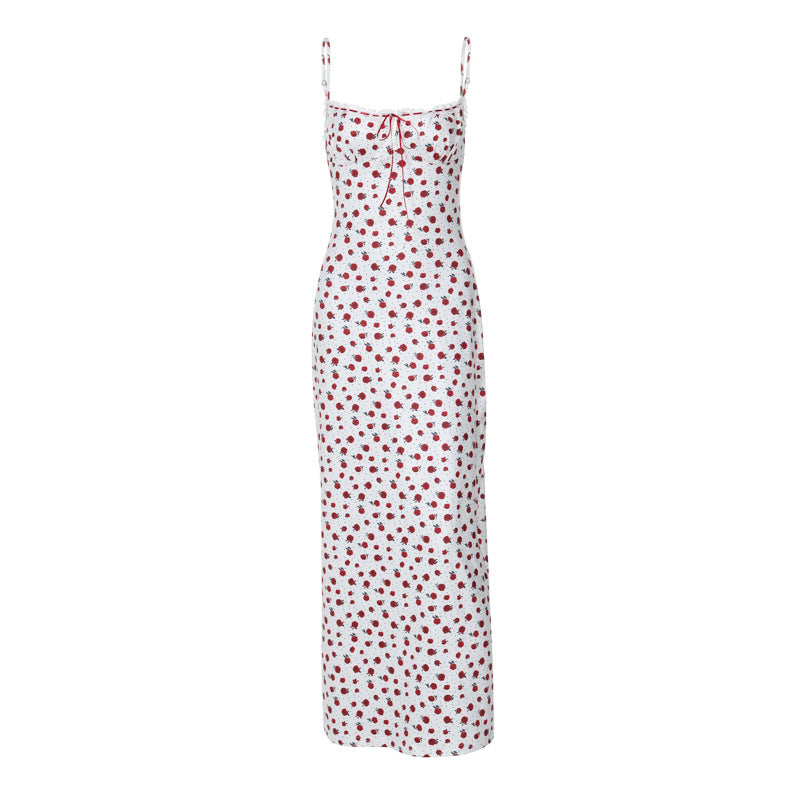 A new sweet one-shoulder lace lace floral halter dress from Feng Women's Clothing for spring and summer