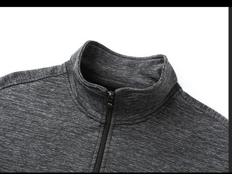 Dad Wears Jacket With A Stand-up Collar And A Casual Jacket