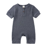 Solid Color Cotton Baby Romper for Newborns (0-24M)