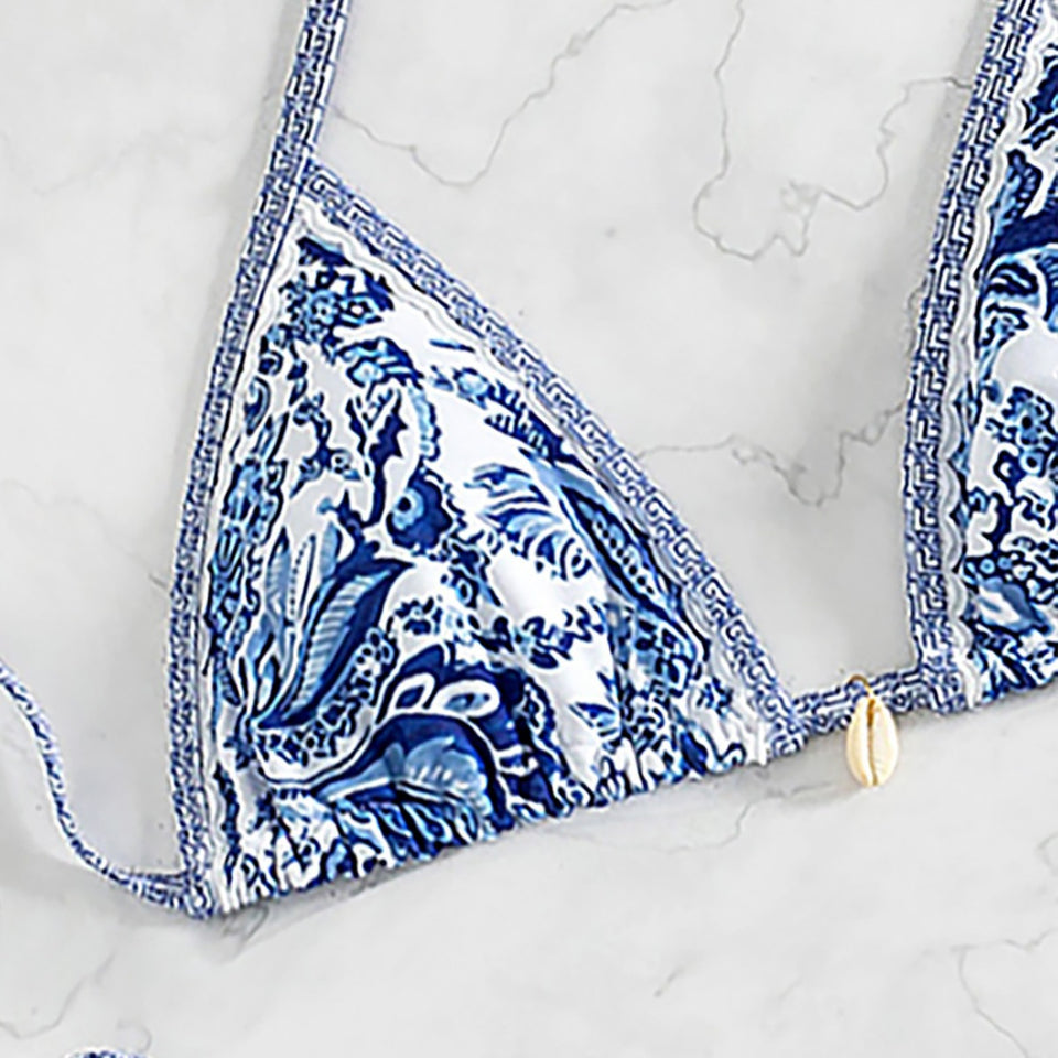 2026bikini Triangular Cup Printed Bikini Two-piece swimsuit