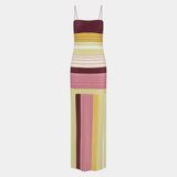 Color-blocking striped dress