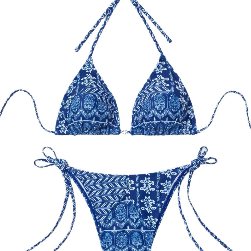 2026bikini Triangular Cup Printed Bikini Two-piece swimsuit
