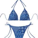 2026bikini Triangular Cup Printed Bikini Two-piece swimsuit