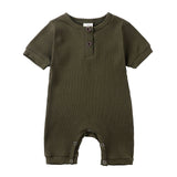Solid Color Cotton Baby Romper for Newborns (0-24M)