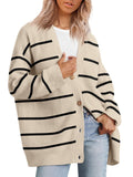 A versatile knitted women's sweater with V-neck buttons and solid color for women