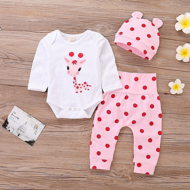 Cotton Polka Dot Baby Clothes Set for Newborns (0-3M)