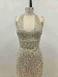 Halter Backless Luminous Cloth Dress
