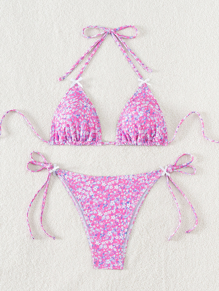 2026bikini Triangular Cup Printed Bikini Two-piece swimsuit