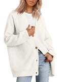 A versatile knitted women's sweater with V-neck buttons and solid color for women