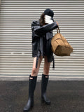 jing Dian 70's profile structure sense black loose locomotive leather jacket pu leather coat female 1 autumn and winter