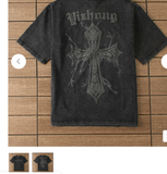 Printed short sleeve T-shirt men oversize loose American half sleeve