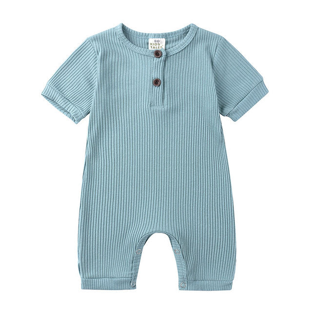 Solid Color Cotton Baby Romper for Newborns (0-24M)