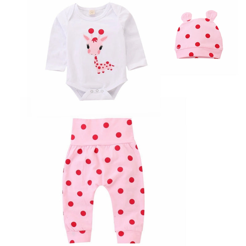 Cotton Polka Dot Baby Clothes Set for Newborns (0-3M)