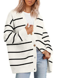A versatile knitted women's sweater with V-neck buttons and solid color for women