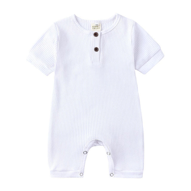 Solid Color Cotton Baby Romper for Newborns (0-24M)