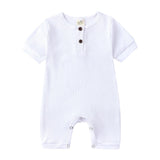 Solid Color Cotton Baby Romper for Newborns (0-24M)