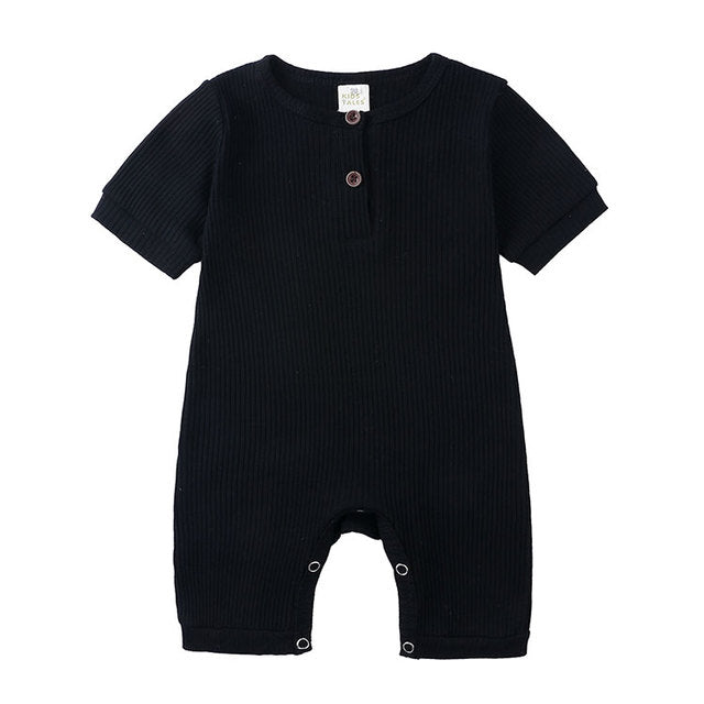 Solid Color Cotton Baby Romper for Newborns (0-24M)