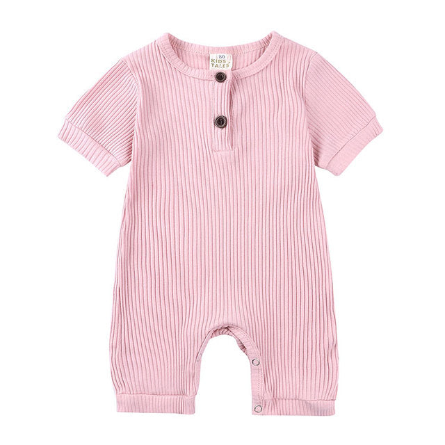 Solid Color Cotton Baby Romper for Newborns (0-24M)