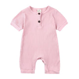 Solid Color Cotton Baby Romper for Newborns (0-24M)