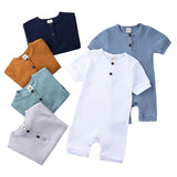 Solid Color Cotton Baby Romper for Newborns (0-24M)