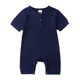 Solid Color Cotton Baby Romper for Newborns (0-24M)