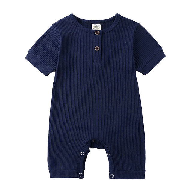 Solid Color Cotton Baby Romper for Newborns (0-24M)