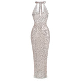 Halter Backless Luminous Cloth Dress