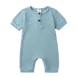 Solid Color Cotton Baby Romper for Newborns (0-24M)